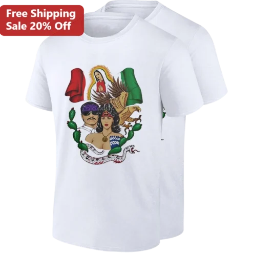Virgin of Guadalupe Tee Mexican Flag Eagle Chicano Pride Graphic Gift for Men Women Hispanic Heritage