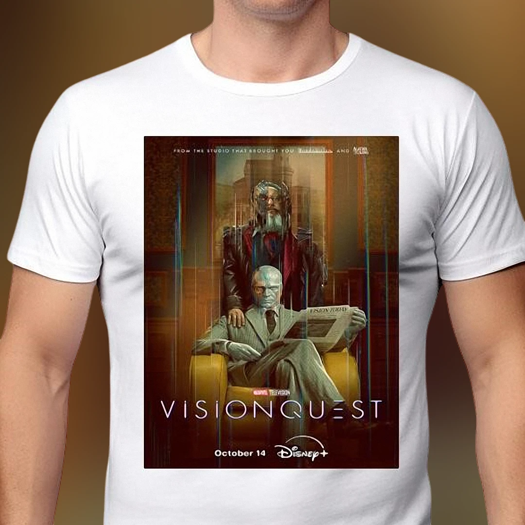 VisionQuest Marvel Series Graphic Tee, Retro Vision Superhero Poster Shirt for Fans