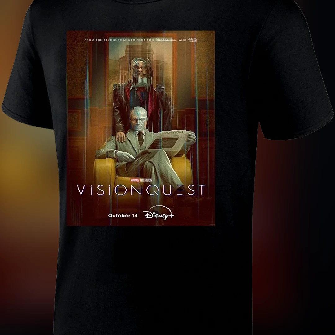 VisionQuest Vision and Ultron Poster Tee Marvel Superhero Sci-Fi Graphic T-Shirt for MCU Fans