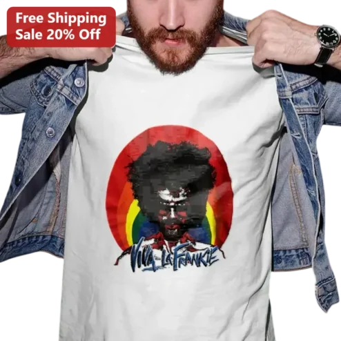 Viva La Frankie Tee Retro Rainbow Afro Graphic Shirt Gift for Music Fans