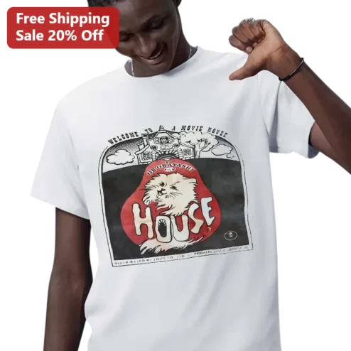 Welcome To A Movie House Tee Retro Japanese Cult Horror Film Shirt Gift For Horror Movie Fans