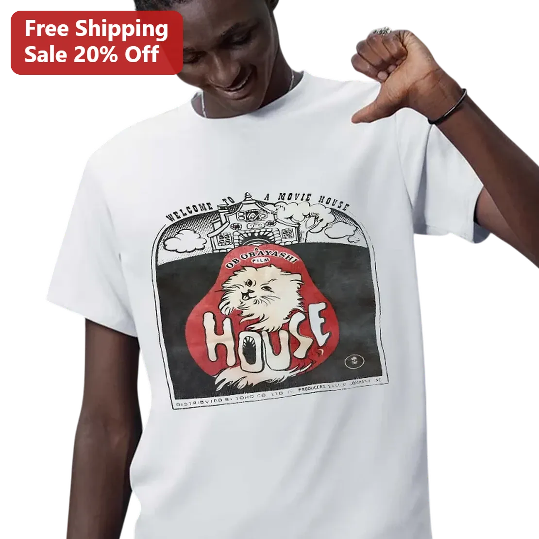 Welcome To A Movie House Tee Retro Japanese Cult Horror Film Shirt Gift For Horror Movie Fans