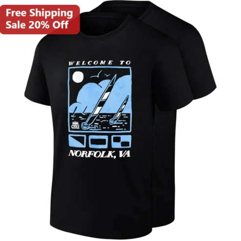 Welcome to Norfolk VA Nautical Sailboat Tee, Coastal Virginia City Souvenir Gift for Locals and Tourists