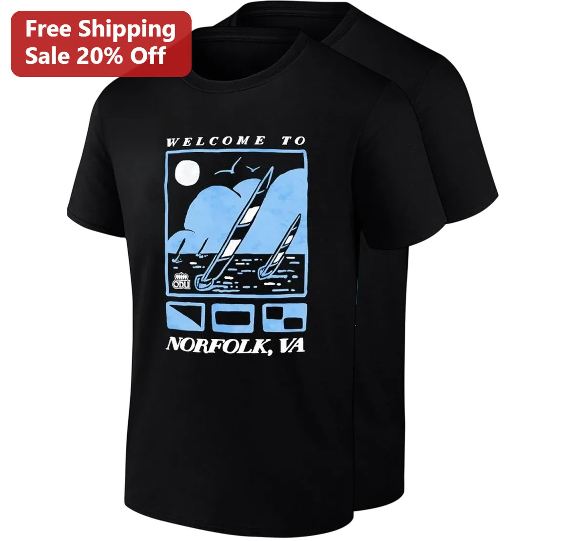 Welcome to Norfolk VA Nautical Sailboat Tee, Coastal Virginia City Souvenir Gift for Locals and Tourists