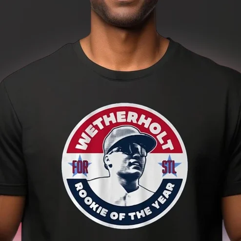 Wetherholt for STL Rookie of the Year Tee, JJ Wetherholt St. Louis Cardinals Baseball Fan Shirt