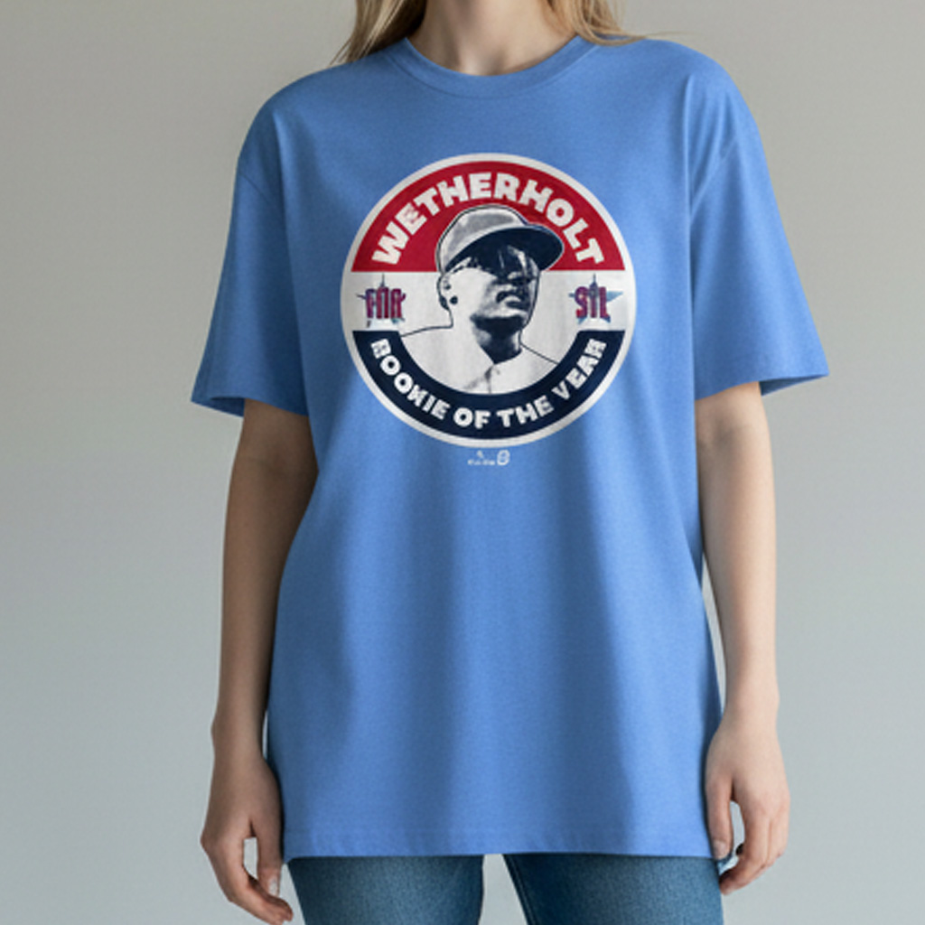 Wetherholt Rookie Of The Year Tee, JJ Wetherholt St Louis Baseball Fan Graphic T-Shirt
