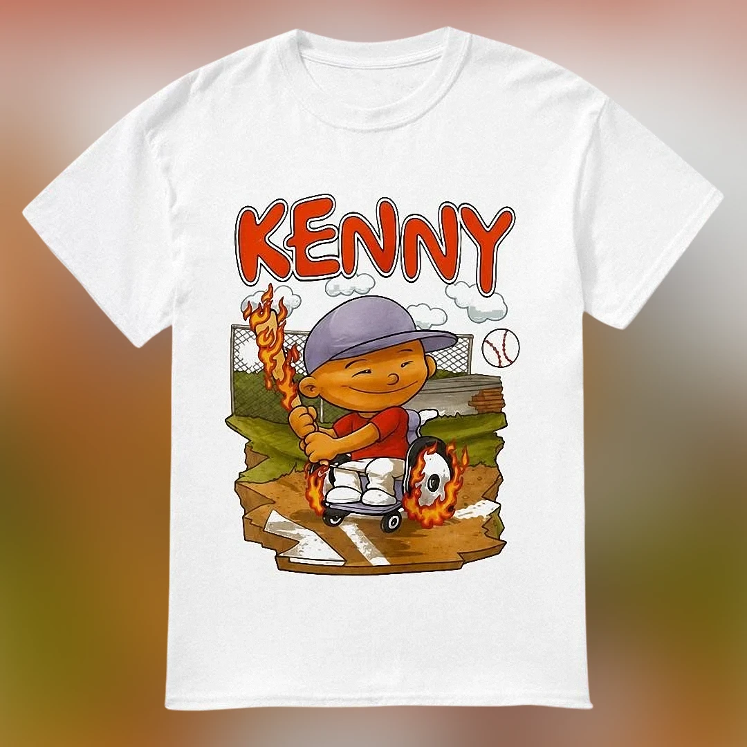 Wheelchair Baseball Player Cartoon Tee Adaptive Sports Graphic Shirt Gift for Fans