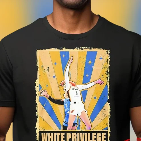 White Privilege Caitlin Clark Graphic Tee Vintage Indiana Fever Basketball Fan Shirt for Men and Women