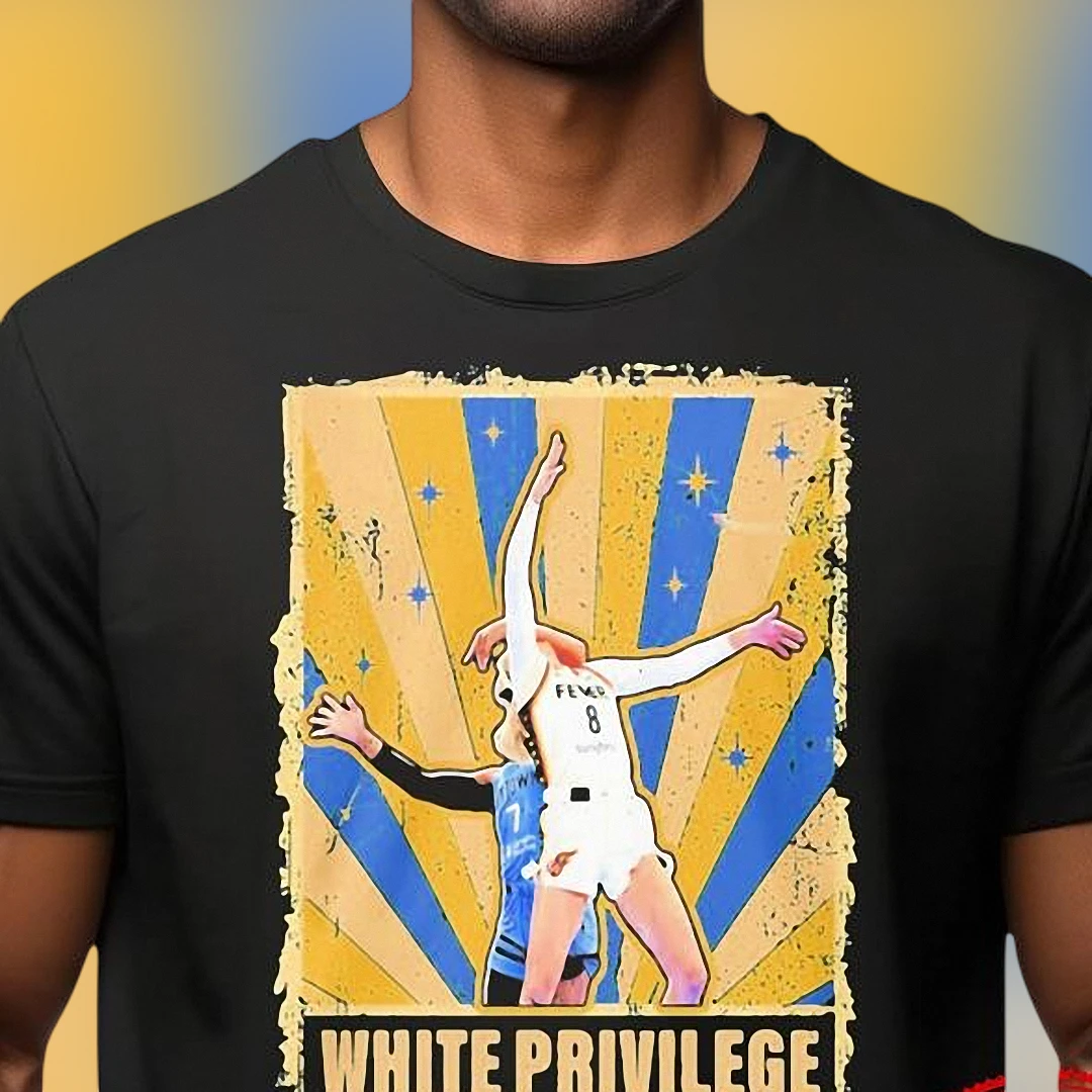 White Privilege Caitlin Clark Graphic Tee Vintage Indiana Fever Basketball Fan Shirt for Men and Women