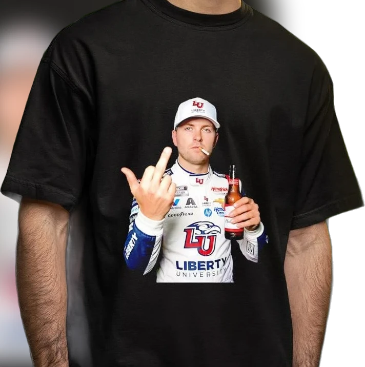 William Byron Liberty University Racing Graphic Tee Funny NASCAR Driver Middle Finger Shirt for Fans
