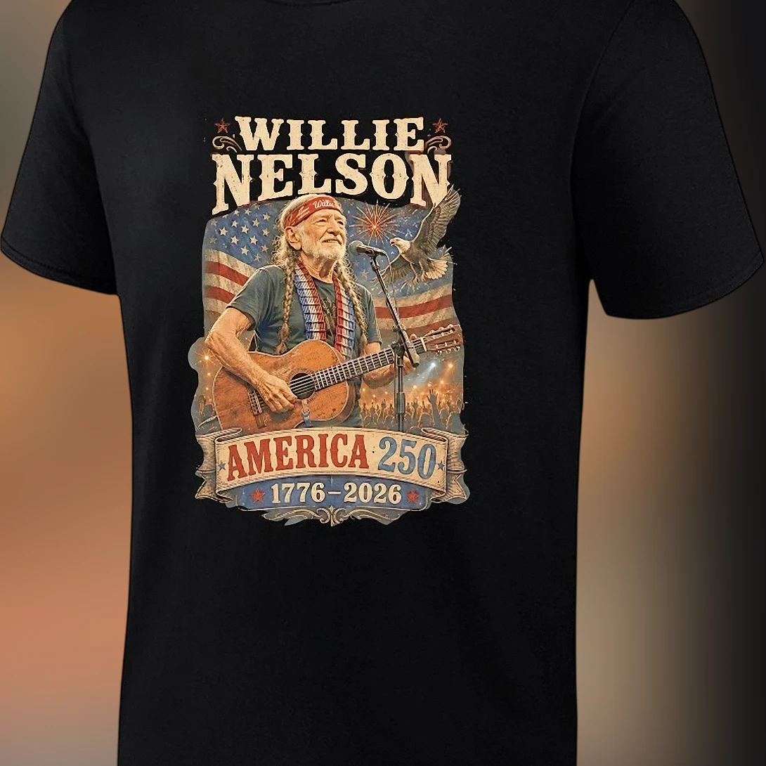 Willie Nelson America 1776-2026 Tee Patriotic Vintage Country Music Commemorative Shirt