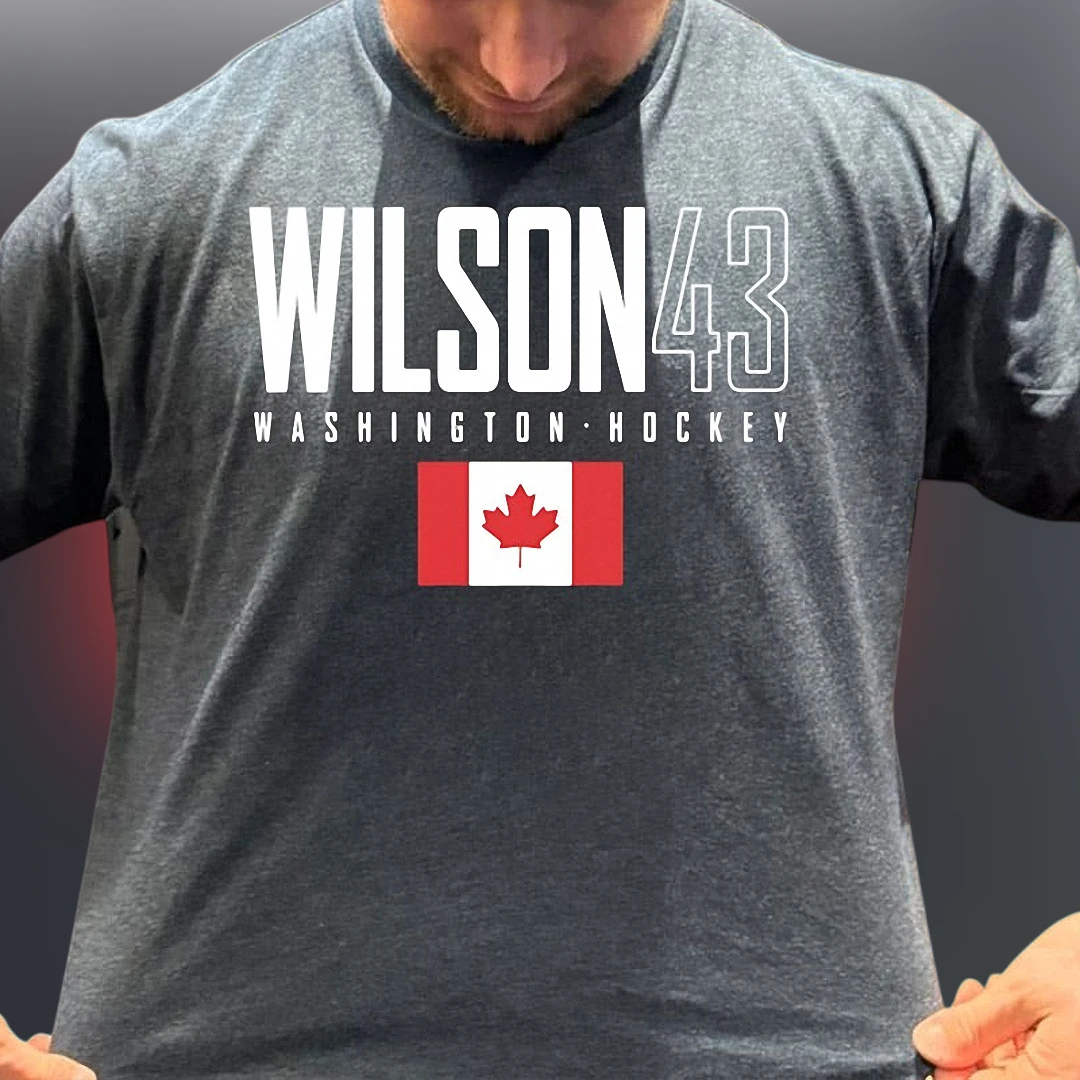 Wilson 43 Washington Hockey Tee, Tom Wilson Canada Flag Sports Fan Shirt Gift