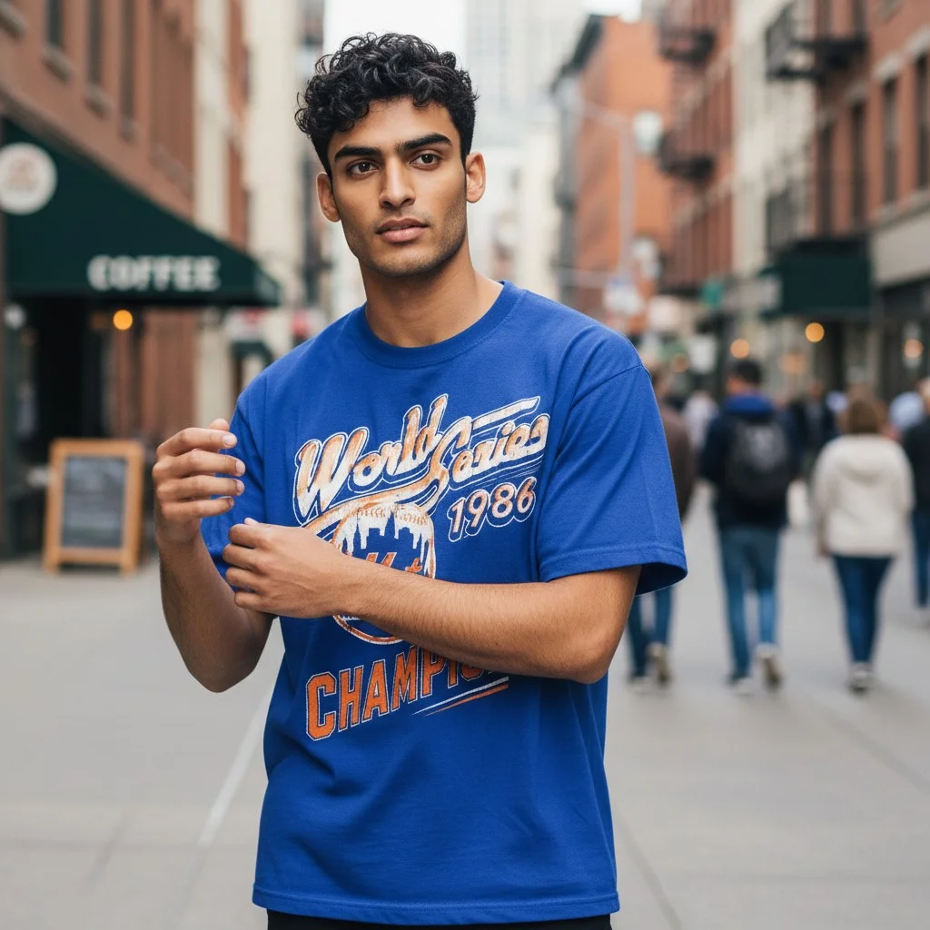 1986 World Series Champions Vintage Baseball Tee