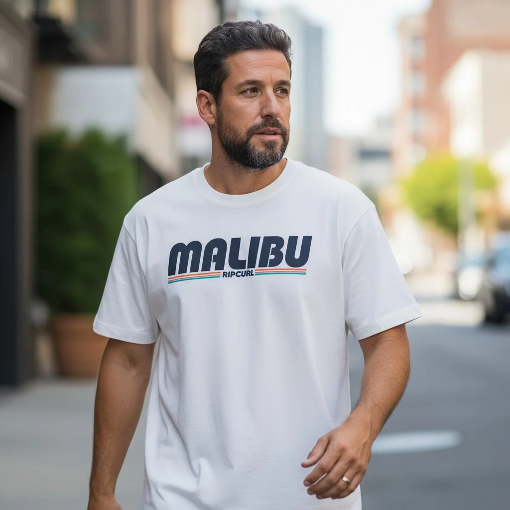 Malibu Rip Curl Heritage Surf Tee Casual Beachwear for Men