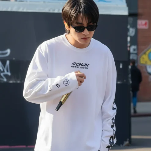 CKJK EST. 2026 Graphic Long Sleeve Tee Minimalist Streetwear