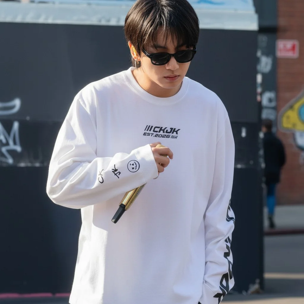 CKJK EST. 2026 Graphic Long Sleeve Tee Minimalist Streetwear