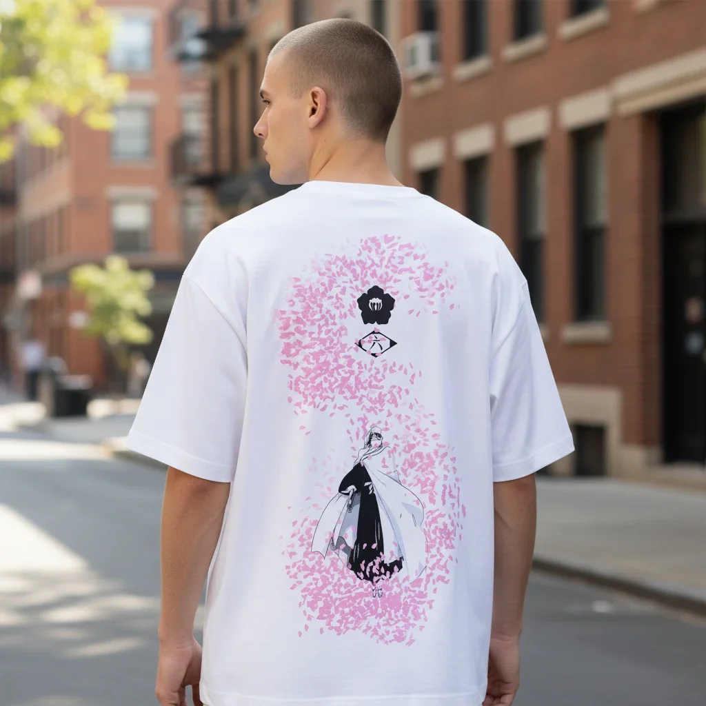 Byakuya Kuchiki Bleach Anime Tee Oversized Streetwear Graphic Gift