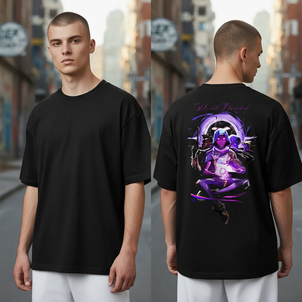 World Divided Omen Gaming Tee Unisex Oversized Streetwear Shirt