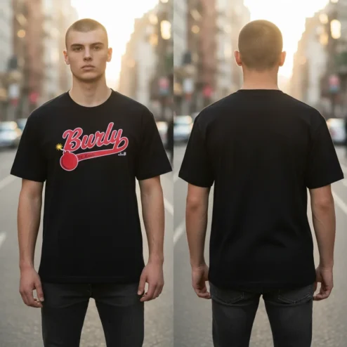 Burly Bomb Graphic Tee Heavyweight Streetwear Cotton Shirt