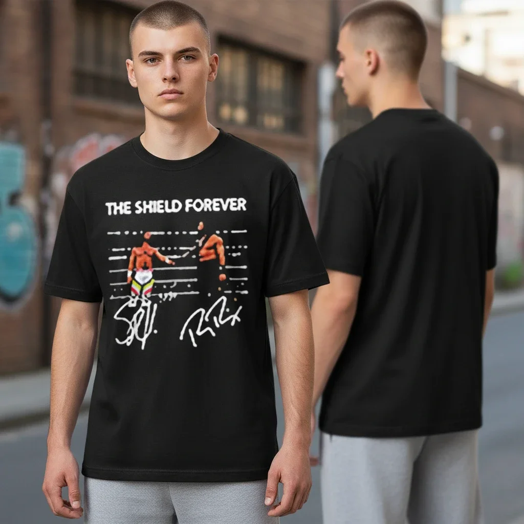 The Shield Forever Roman Reigns Seth Rollins Signature Tee