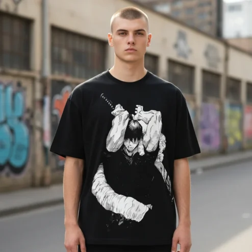 Toji Inspired Anime Swordsman Graphic Tee Unisex Dark Manga Streetwear