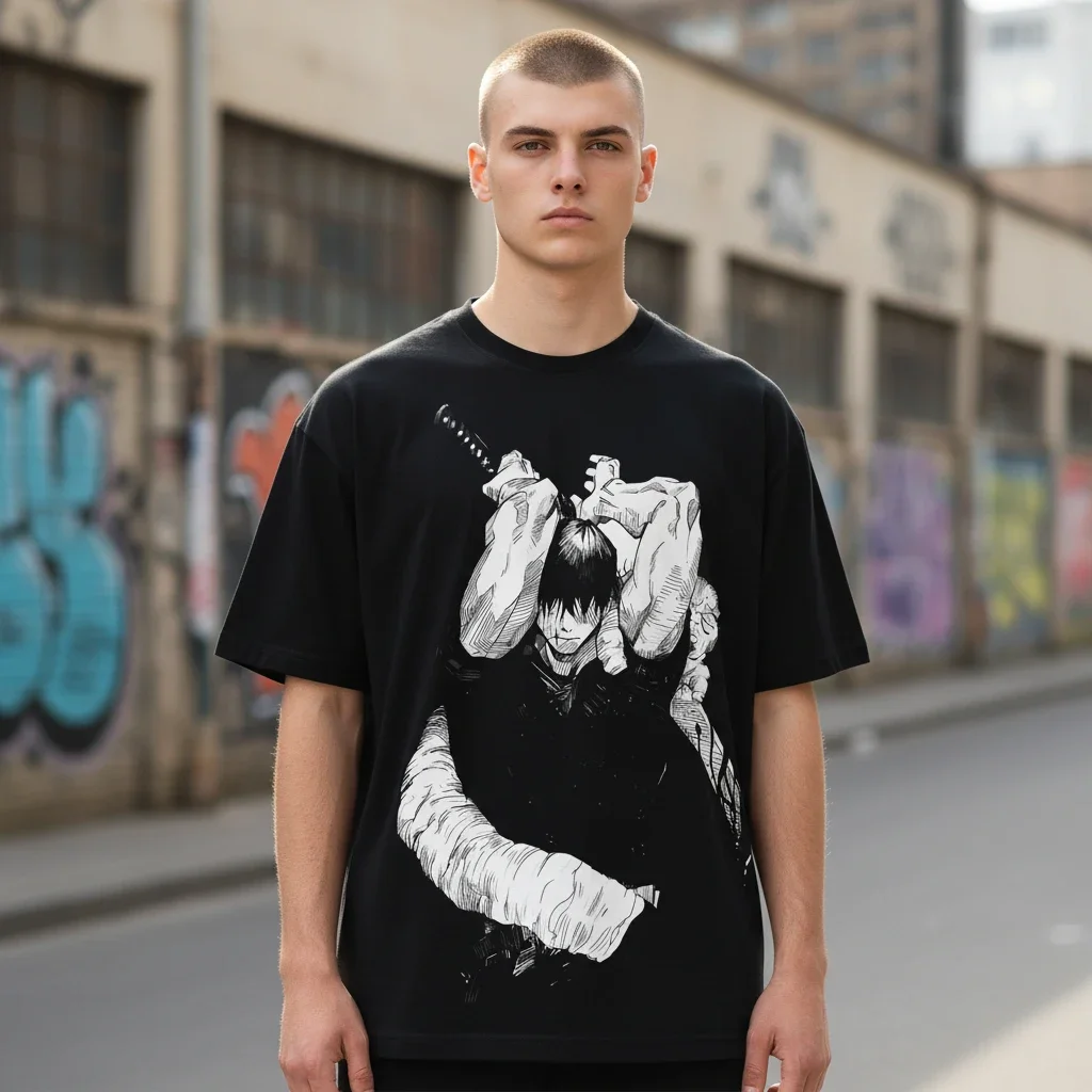 Toji Inspired Anime Swordsman Graphic Tee Unisex Dark Manga Streetwear