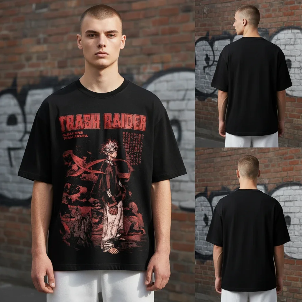 Gachiakuta Cleaners Trash Raider Oversized Tee Team Akuta Anime Shirt