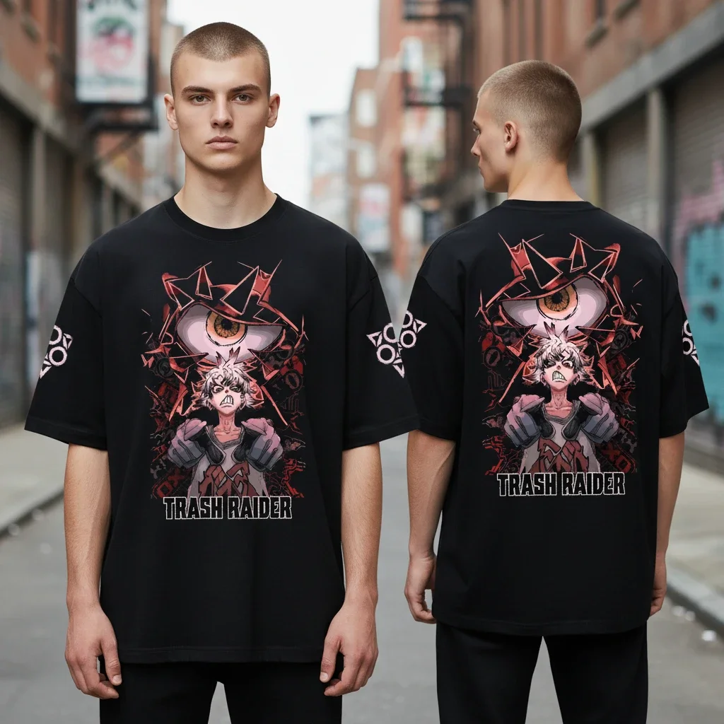 Trash Raider Anime Graphic Tee Oversized Streetwear for Men