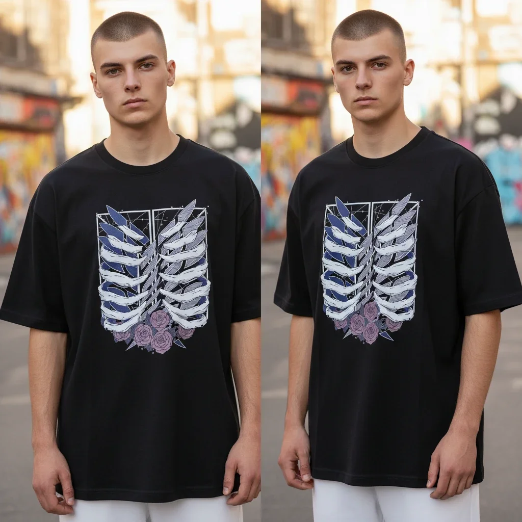 Ribcage Roses Gothic Streetwear Tee Oversized Dark Aesthetic