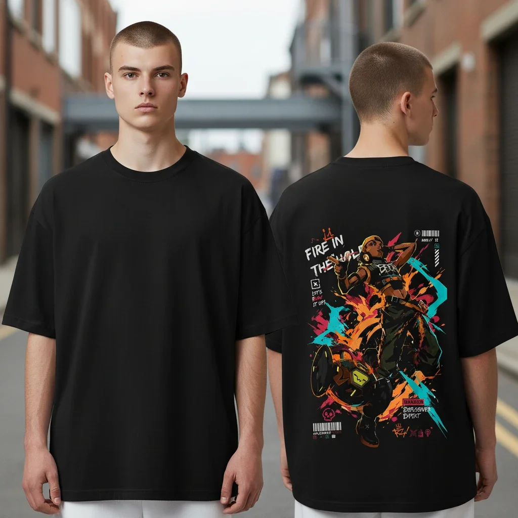 Fire In The Hole Raze Explosive Expert Oversized Graphic Tee for Gamers