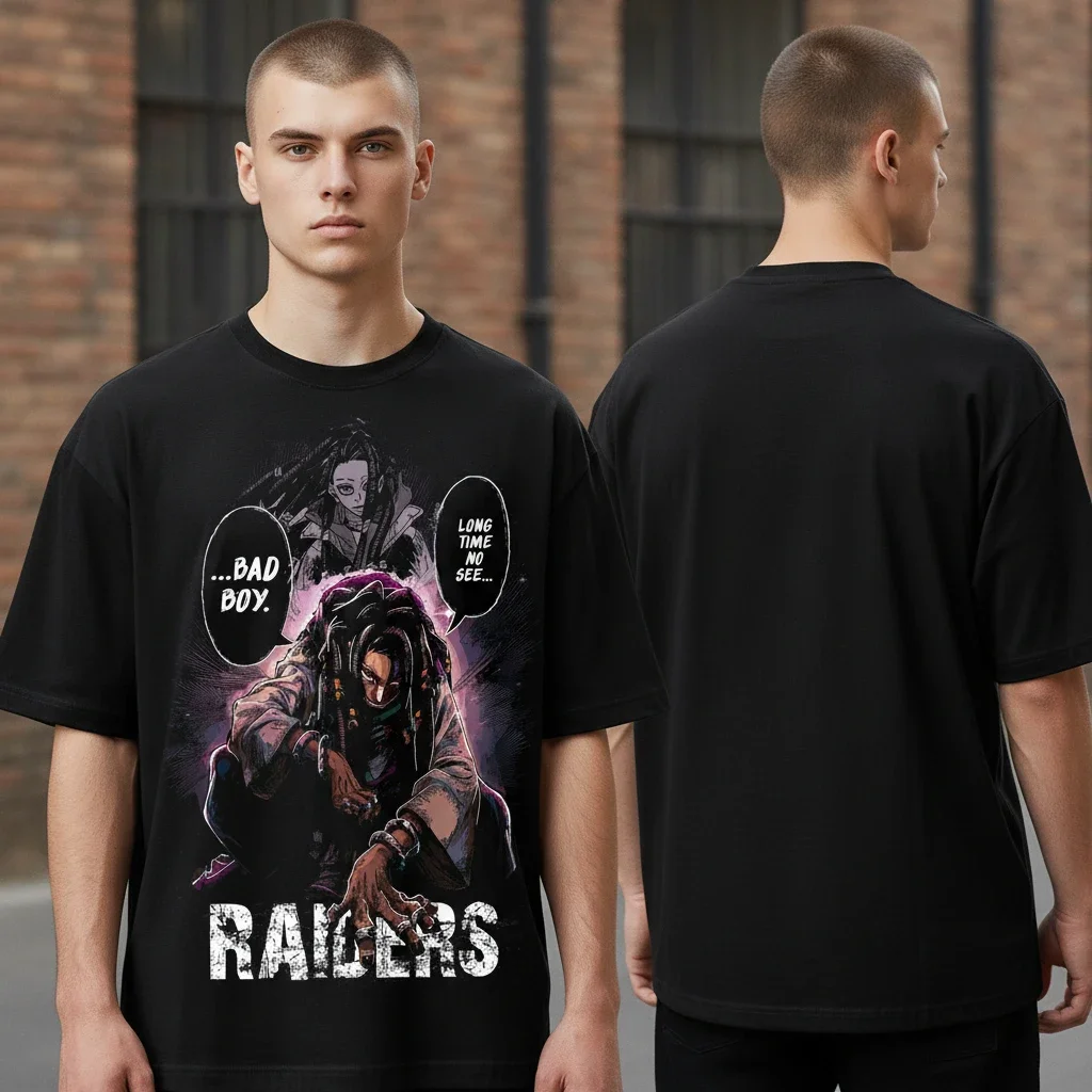 Bad Boy Dark Anime Raiders Graphic Streetwear Tee