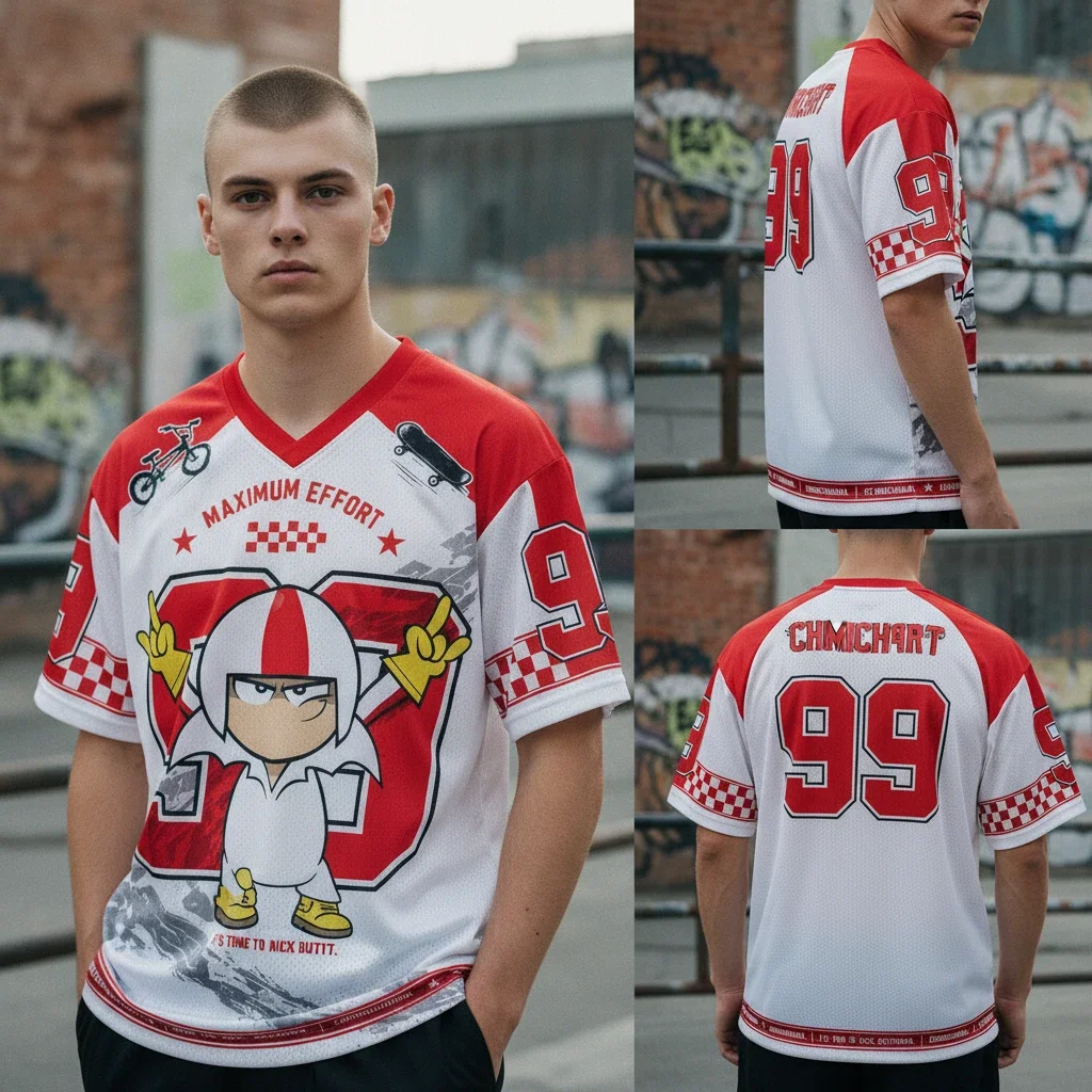 Kick Buttowski Maximum Effort Custom Baseball Jersey Personalized Funny Cartoon Gift