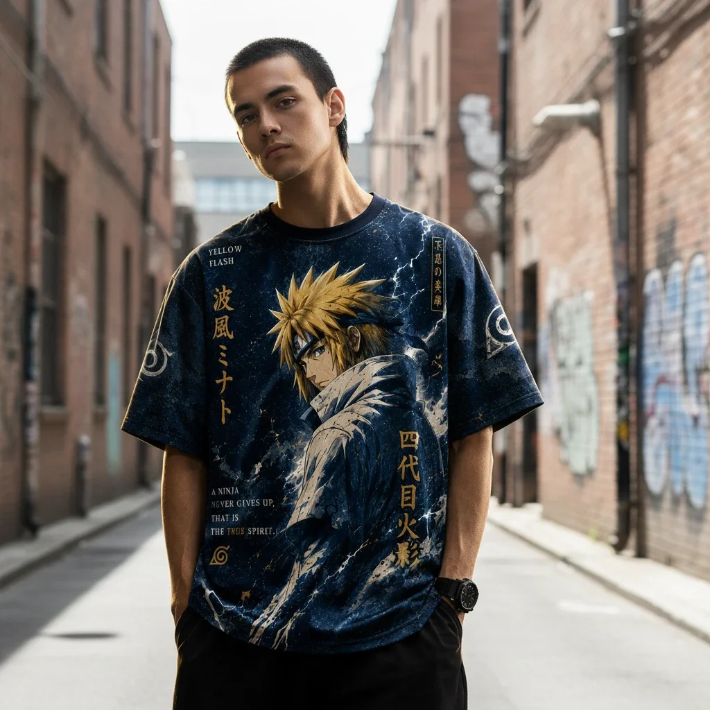 Minato Namikaze Yellow Flash Anime All-Over Print Tee Ninja Warrior Spirit