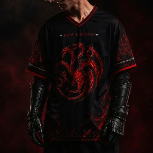 Fire Blood Graphic Tee, Dark Fantasy Dragon Fan Apparel