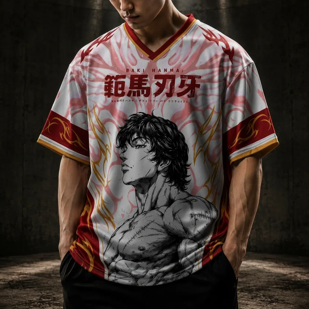 Baki Hanma Anime Graphic Jersey Athletic Manga Streetwear