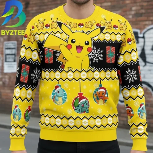 Pikachu Charmander Squirtle Bulbasaur Ugly Christmas Sweater
