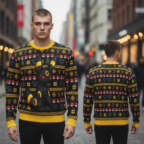 Umbreon Ugly Christmas Sweater for Pokemon Fans