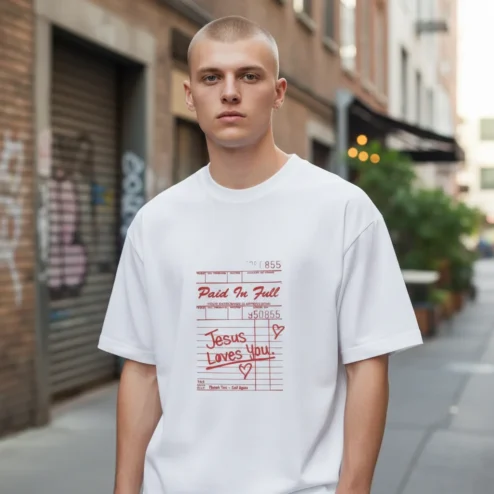 Paid In Full Jesus Loves You Christian Streetwear Tee