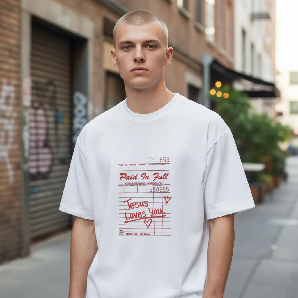 Paid In Full Jesus Loves You Christian Streetwear Tee