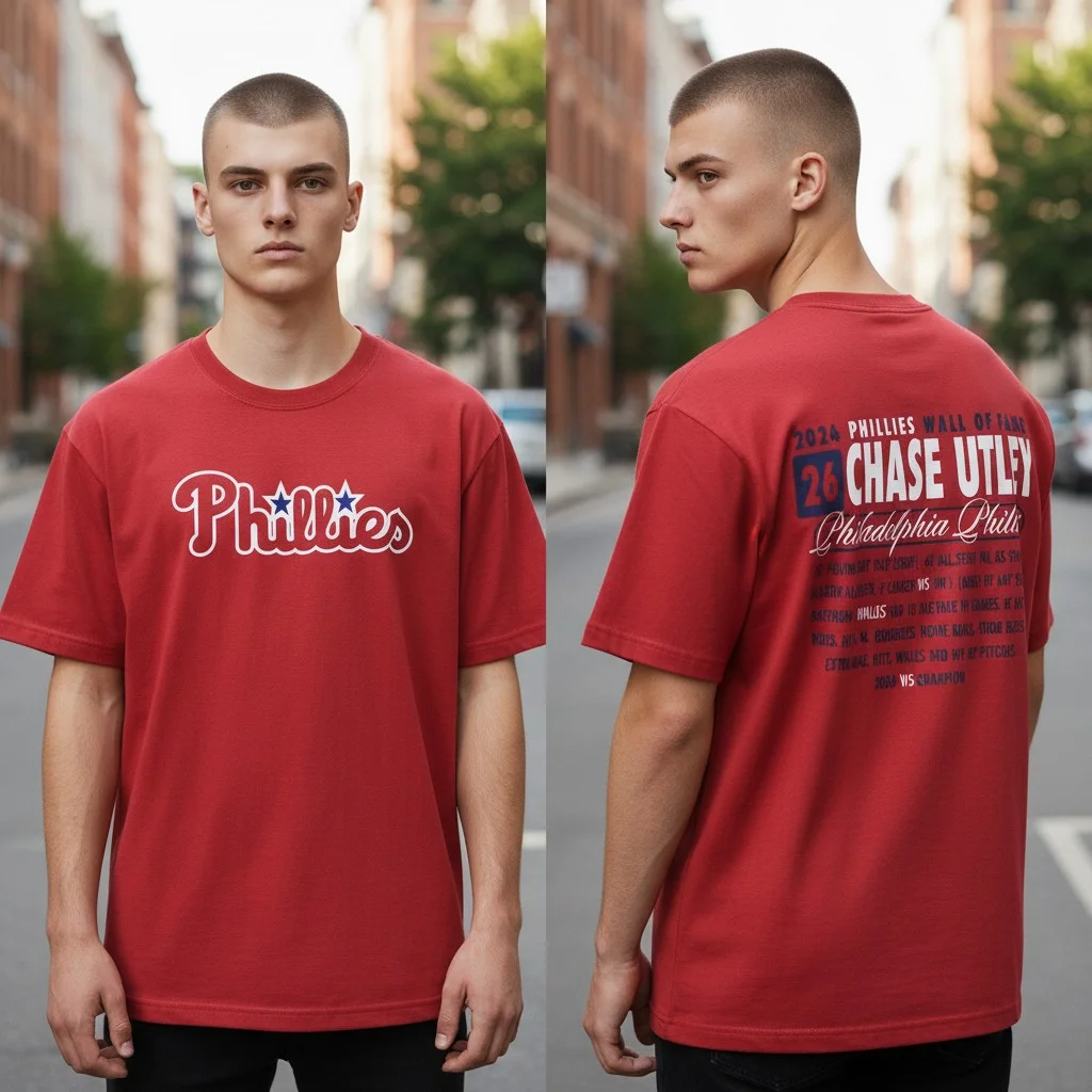 Chase Utley Phillies Wall of Fame 2024 Commemorative Tee