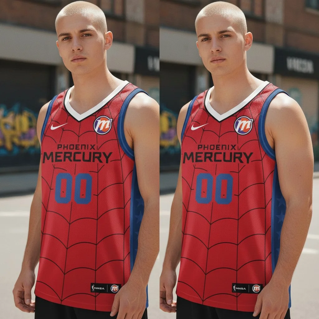 Phoenix Mercury Custom Spider Superhero Basketball Jersey