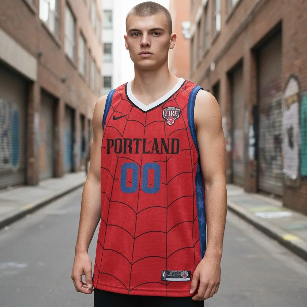 Portland Fire Spider-Man Inspired Basketball Jersey Custom Number
