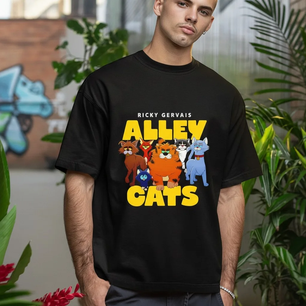 Ricky Gervais Alley Cats Tee Funny Cartoon Fan Shirt