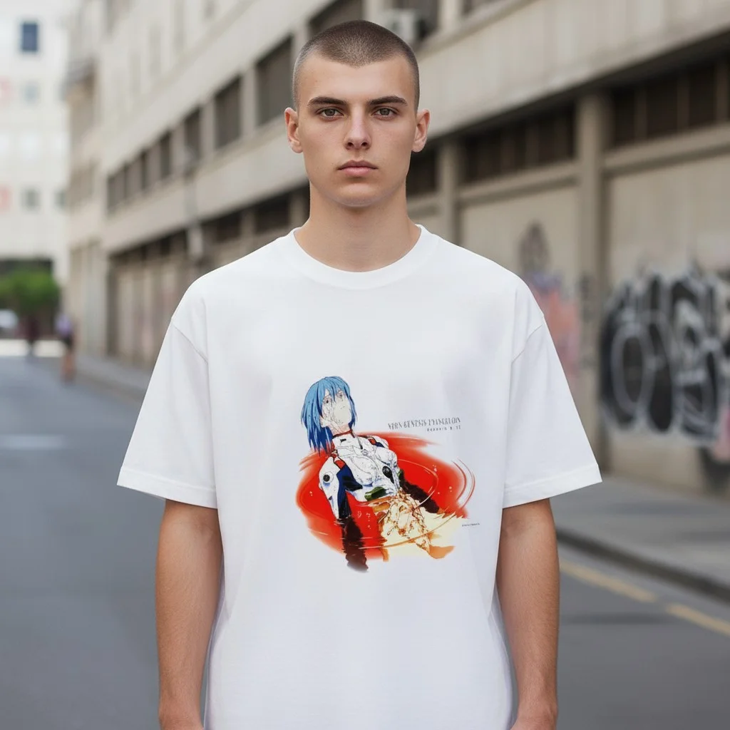 Neon Genesis Evangelion Rei Ayanami Graphic Tee Anime Streetwear