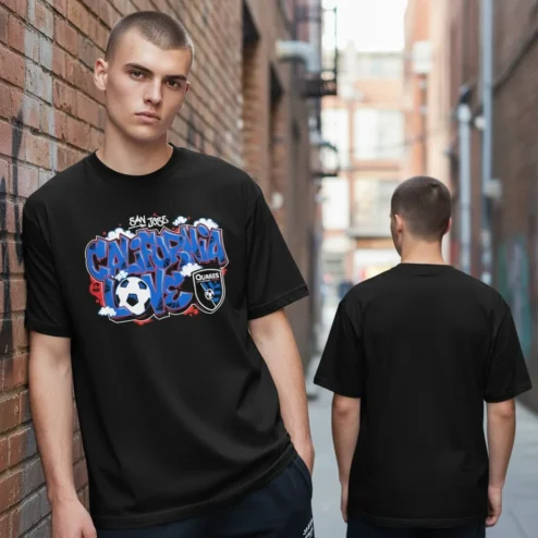 San Jose California Love Quakes Graffiti Soccer Tee