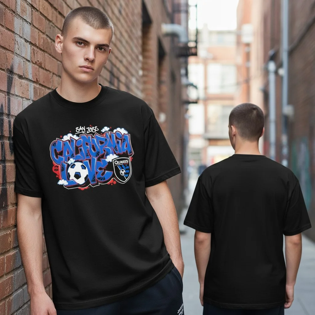 San Jose California Love Quakes Graffiti Soccer Tee