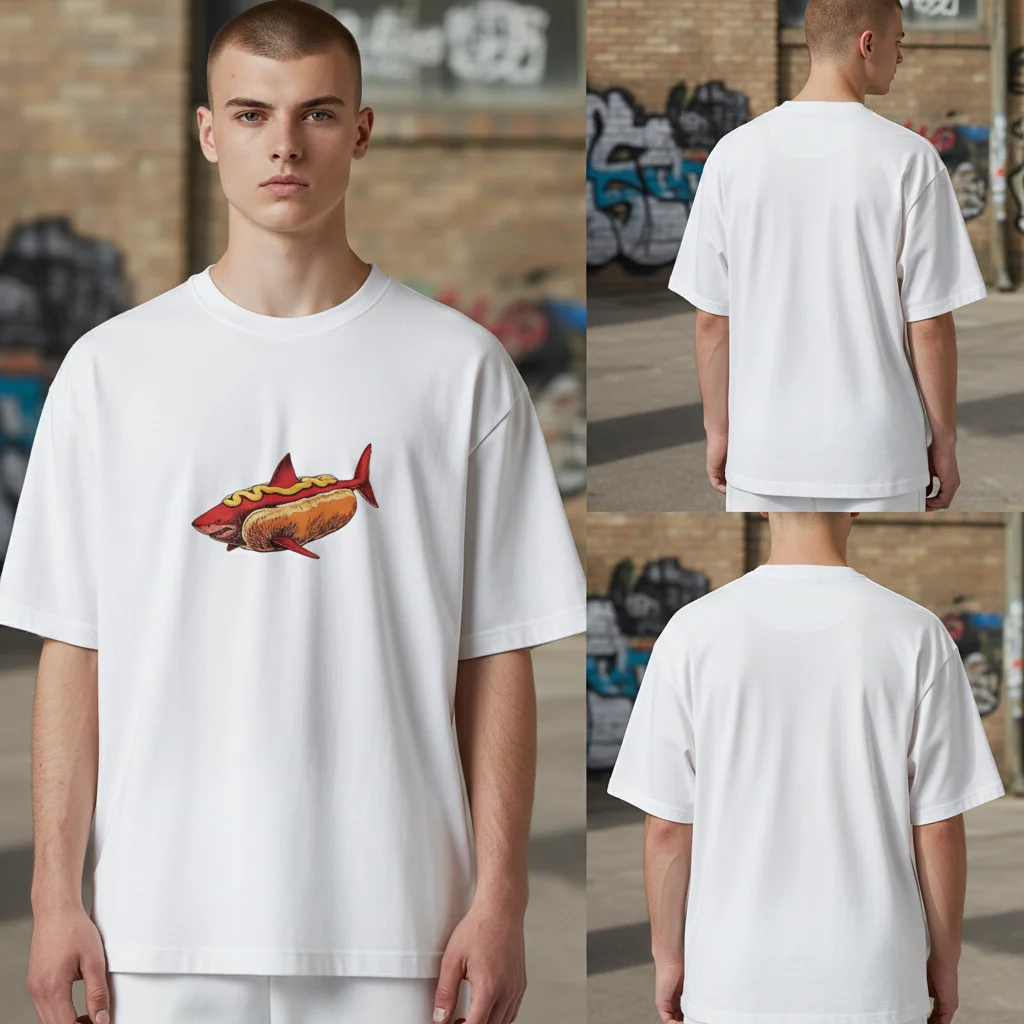 Shark Hot Dog Funny Food Pun Tee Novelty Animal Meme Shirt