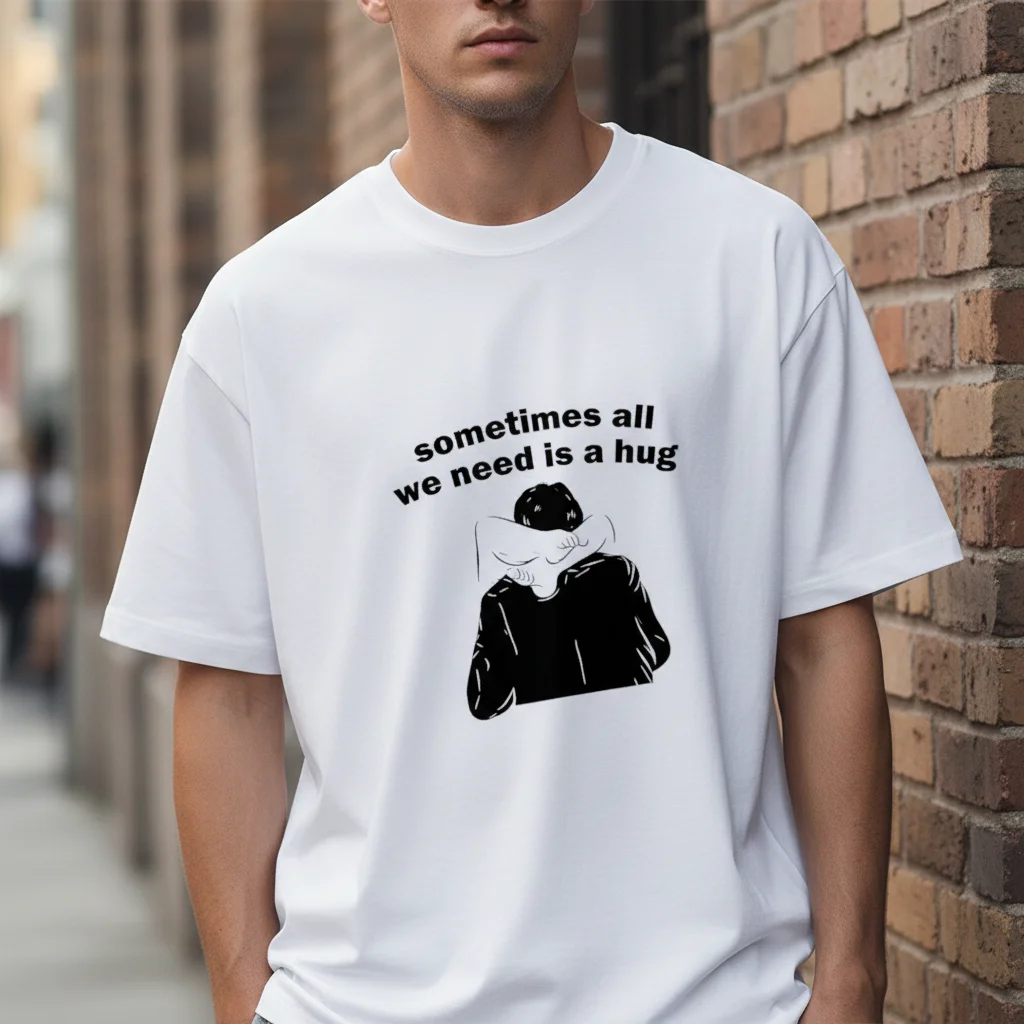 Sometimes All We Need Is a Hug Minimalist Comfort Tee Gift for Friends