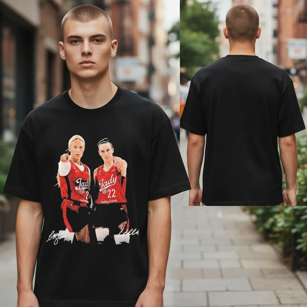Caitlin Clark and Kate Martin Lady 22 Basketball Graphic Tee