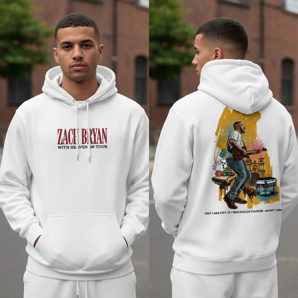 Zach Bryan With Heaven On Tour Salt Lake City Rice Eccles Stadium 2024 Hoodie